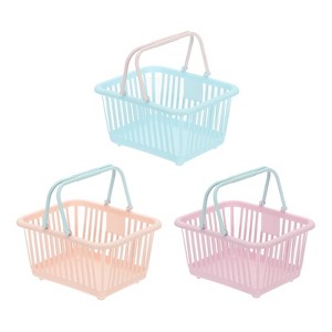 Unique Bargains Plastic Grocery Shopping Toy Organizing Mini Decorative Baskets 6.3" x 3.5" x 5.1" 3 Pcs - 1 of 4