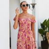 Anna-Kaci Women's Smocked Chest Ruffle Strap Floral Print Ruffle Hem Maxi Dress - 2 of 4