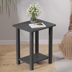 SUGOLD Metal Outdoor Side Table/Square End Table, Patio Small Coffee Bistro Table for Patio, Pool, Porch (Black) - 1 of 1