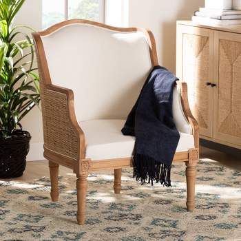 bali & pari Elizette Fabric and Wood Accent Chair