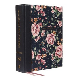 NKJV, Journal the Word Bible, Cloth Over Board, Gray Floral, Red Letter Edition, Comfort Print - by  Thomas Nelson (Hardcover) - 1 of 1