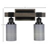 Toltec Lighting Tacoma 2 - Light Vanity in  Black/Painted Wood with 4" Gray Matrix Shade - 2 of 2