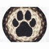 Earth Rugs Large Dog Paw Coaster – 7"x7" Round Braided Jute, Hand-Stenciled Rustic Farmhouse Accent - 2 of 3