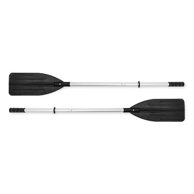 Intex 69625E 54 Inch Paddle Black 2 Piece Lightweight Aluminum Dual Purpose Inflatable Boat Oars, Pair