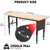Adjustable Wood Workbench,Heavy Duty Workbench with Pegboard Power Strip,Garage Work Table w/Wheels & Leveling Feet for Garage Home Office - 2 of 4