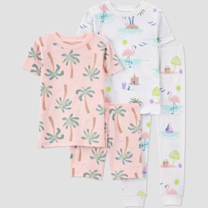 Carter's Just One You®️ Toddler Girls' 4pc Cotton Snug Fit Pajama Set - 1 of 3