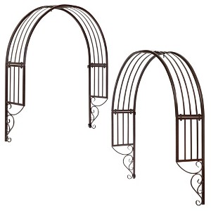 Design Toscano Thornbury Ornamental Metal Garden Window Trellis: Set of Two - 1 of 4