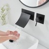 BWE Single Handle Wall Mount Spout Waterfall Bathroom Faucet in Matte Black - 3 of 4
