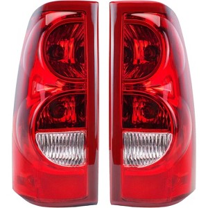 Tail Light Assembly for 2003-2006 Chevy Silverado Red/Clear Replacement OE Style Taillight Rear Brake Lamp with Bulb and Harness Set - 1 of 4