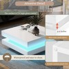 2-Tier Square Coffee Table With LED Lights Center Sofa Table Multifunctional Cocktail Table - 4 of 4