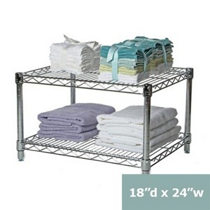 Shelving.com Chrome Wire Shelving with 2 Tier Shelves - - 1 of 3