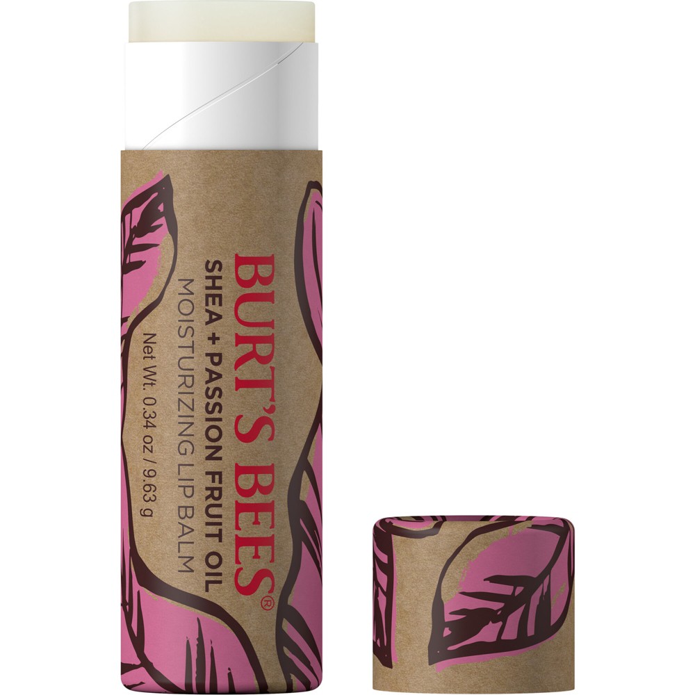 Photos - Lipstick & Lip Gloss Burts Bees Burt's Bees Shea + Passion Fruit Paper Tube Lip Balm - 0.34oz 