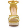 Allegra K Women's Ankle Strap Espadrille Wedge Heel Sandals - 2 of 4