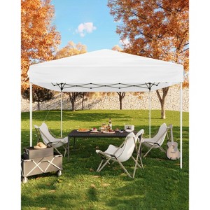 10x10 Pop Up Canopy with 3 Height Settings, Easy Setup, 4 Sandbags & Carry Bag For Camping, Parties, Events - 1 of 4