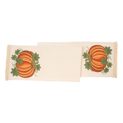 C&F Home 13" x 72" Crewelwork Pumpkin Table Thanksgiving Table Runner