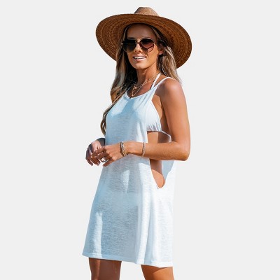 Women's Knit Mini Cover-Up Dress -Cupshe
