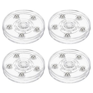 Unique Bargains 360 Degree Rotating High-strength Plastic Anti-slip Multi-use Clear Swivel Stand Turntable 4 Pcs - 1 of 4
