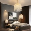 16 Inch 5-Light Crystal Pendant Light Chandelier Crystal Bead Strings and Gold Finish for Living Room, Bedroom, or Dining Area (Bulb Not Included) - 2 of 4