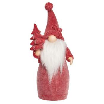 Transpac Resin 10.5 in. Multicolored Christmas Flocked Bearded Gnome Santa Figurine