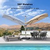 PURPLE LEAF Deluxe Aluminum Outdoor Patio Umbrella Square Cantilever Umbrellas - 3 of 4
