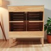 30" Vintage Bathroom Vanity with Ceramic Sink, Soft-Close Doors, Adjustable Shelf, Slatted Design - 4 of 4