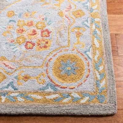 Handmade Tufted Gray Wool Square Rug - 59" Non-Slip Comfort