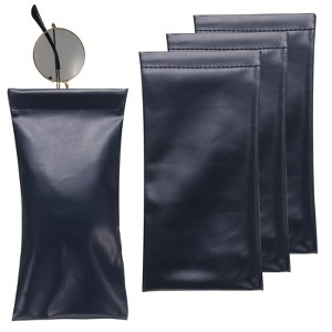Unique Bargains PU Leather Portable Squeeze Top Soft Eyeglass Cases 4 Pcs 3.5" x 7.1" - 1 of 4
