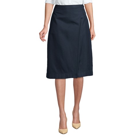 Lands End Women s Solid A line Skirt Below the Knee 16 Classic Navy