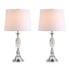 25.5" Reid Crystal Table Lamp Pair: Fluted Base, Drum Shade, LED Bulb Included - JONATHAN Y - 2 of 4