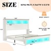 AMERLIFE Bed Frame with Drawers, LED, Bookcase Headboard, Charging, Shelves - 2 of 4