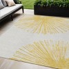 Gold And Ivory Abstract Washable Indoor Outdoor Area Rug - 2 of 4