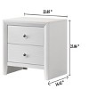 Gulches Contemporary Rustic 2 Drawer Nightstand Light Grey Melamine Finish, Solid Metal Bar Hardware, 23.8"W x16"D x25"H - 2 of 4