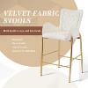 Gulches 28.75" Counter Height Bar Stools Set of 2, Velvet Arm Chairs with Golden Legs and Footrests, White - 4 of 4