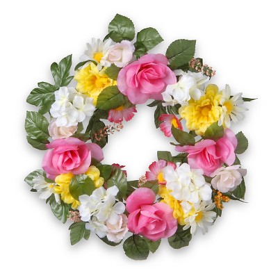 Decorated Wreaths with Roses and Daisies (18")