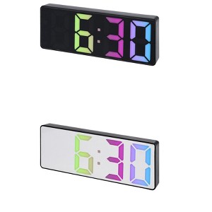 REGALWOVEN 2 Pcs Plastic Digital Adjustable Corded Electric Alarm Clock 6.3 x 2.4 x 1 Inches - 1 of 4