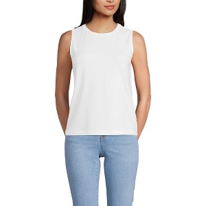 Lands' End Women's Crew Neck Jersey Shell Tank - 1 of 3