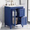 ORRD 24" Blue Bathroom Vanity with Sink, Solid Wood & MDF Cabinet with 2 Drawers, Door & Adjustable Shelf - 3 of 4