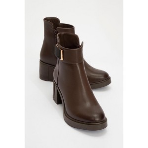 Rashe - Brown Block Heel Zip Boot (Women) | Prologue Shoes - 1 of 3