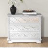3-Drawer Cabinet with White Acrylic & Diamond-Patterned Mirror - 3 of 4