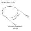 Unique Bargains Stainless Steel Lanyard Cable Eyelets Ended Security Wire Rope Silver 4 Pcs - 2 of 4