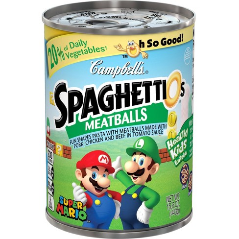 Campbell S Spaghettios With Meatballs Super Mario 15 6oz Target