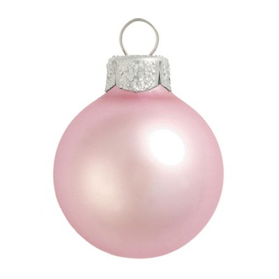 Northlight 40ct Matte Glass Ball Christmas Ornament Set 1.25" - Baby Pink