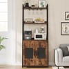 Industrial Baker Rack with Cabinet 70.8" Wine Rack - 3 of 4