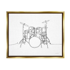 Stupell Industries Drum Kit Musician Line Doodle Framed Canvas - 1 of 3