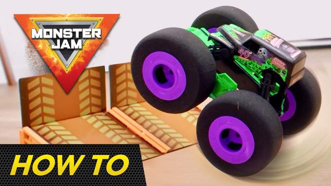 Monster Jam Official Ramp Champ Grave Digger Indoor Super Soft Remote Control Monster Truck, 2 of 11, play video