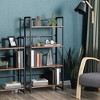 VASAGLE Industrial Bookshelf Folding Bookcase 4-Tier Ladder Shelf Wood Look Accent Furniture with Metal Frame Rustic Brown - 4 of 4