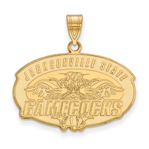Black Bow Jewelry 10k Yellow Gold Jacksonville State Gamecocks NCAA Large Pendant - 1 of 3