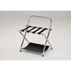 Kings Brand Furniture Venet Folding Luggage Rack with Storage Shelf, Stylish Suitcase Stand, High Back, Chrome - 4 of 4