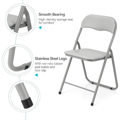 Folding Chair with Padded Cushion and Back, Dining Chairs with Durable Steel Frame for Home and Office, for Indoor and Outdoor Events