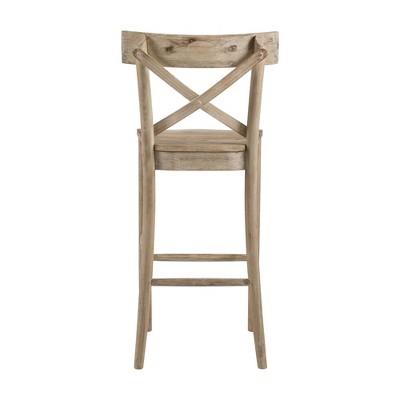 Keaton Natural Wood X-Back Bar Stool